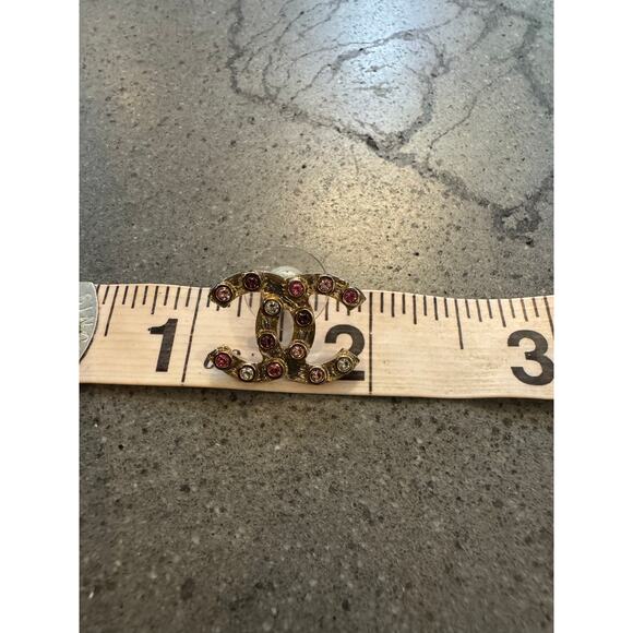 Chanel Multicolor Pink Purple Pierced Stud Earrings CGHW B19C CoA - Picture 5 of 6